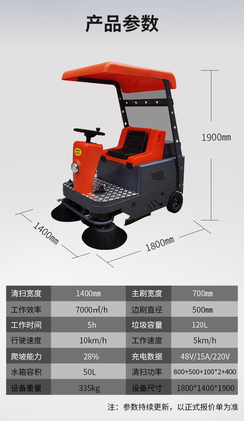 半封閉電動(dòng)掃地車(chē)1450